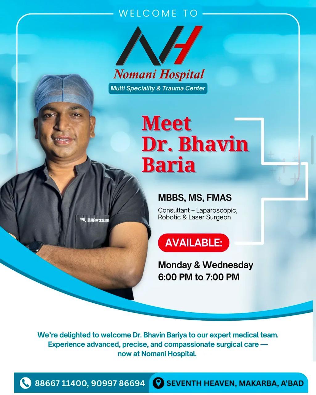 Nomani Multispeciality Hospital & Trauma Center - Dr Bhavin - Makarba